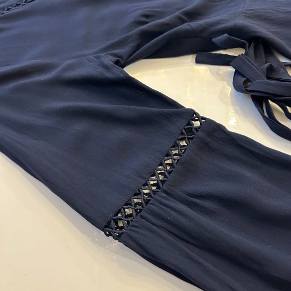 Ann Taylor Loft Navy Wrap Blouse - Picture 7 of 10